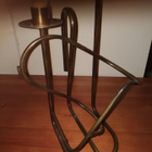 Messinkinen kynttelikkö viini pullo teline n.22 cm korkea, - pikkukuva 1