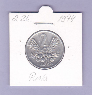 Puola 2 Zlotys v.1974 Y#46