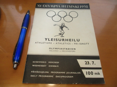 1952 Olympialaiset käsiohjelma yleisurheilu 23.7.