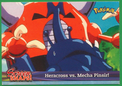 Pokémon 2001 Topps Heracross vs. Mecha Pinsir!