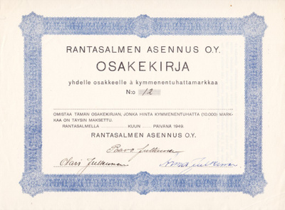 OKK 1949 Rantasalmen Asennus Oy, Rantasalmi