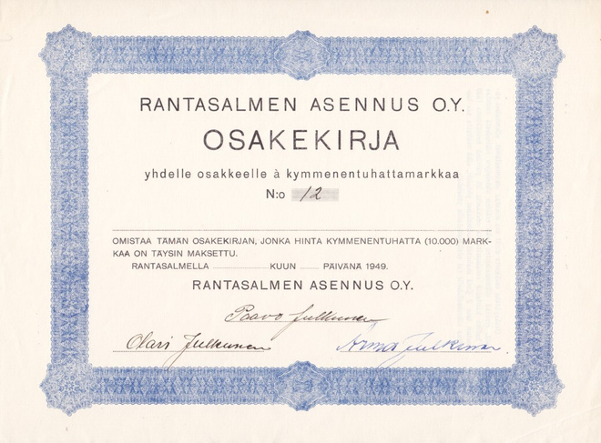 OKK 1949 Rantasalmen Asennus Oy, Rantasalmi