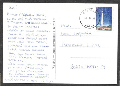 Postilähetys - Yl.m. 0,30 (LAPE 692) Viitasaari 31.12.1972