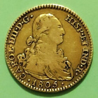 Espanja, 2 Escudos 1805 kulta raha. - pikkukuva 2