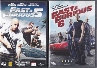 Fast & Furious 5 + 6 (kaksi DVD elokuvaa)
