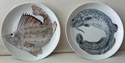 ARABIA KALA-LAUTASET, 4 KPL (ANJA JUURIKKALA)
