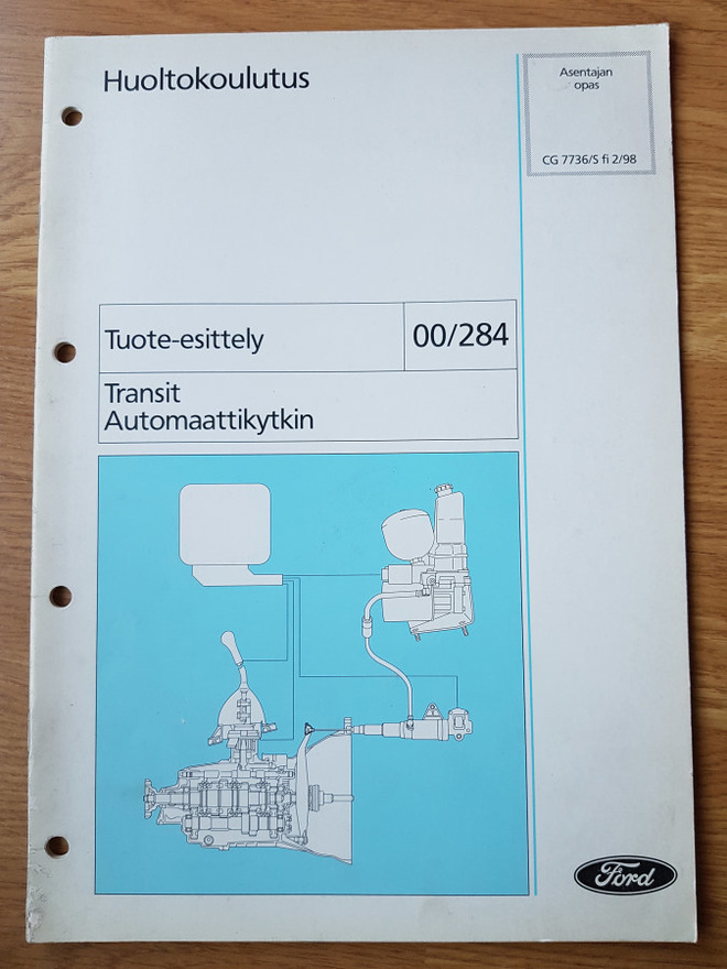 Ford Transit automaattikytkin : Asentajan opas, 1998
