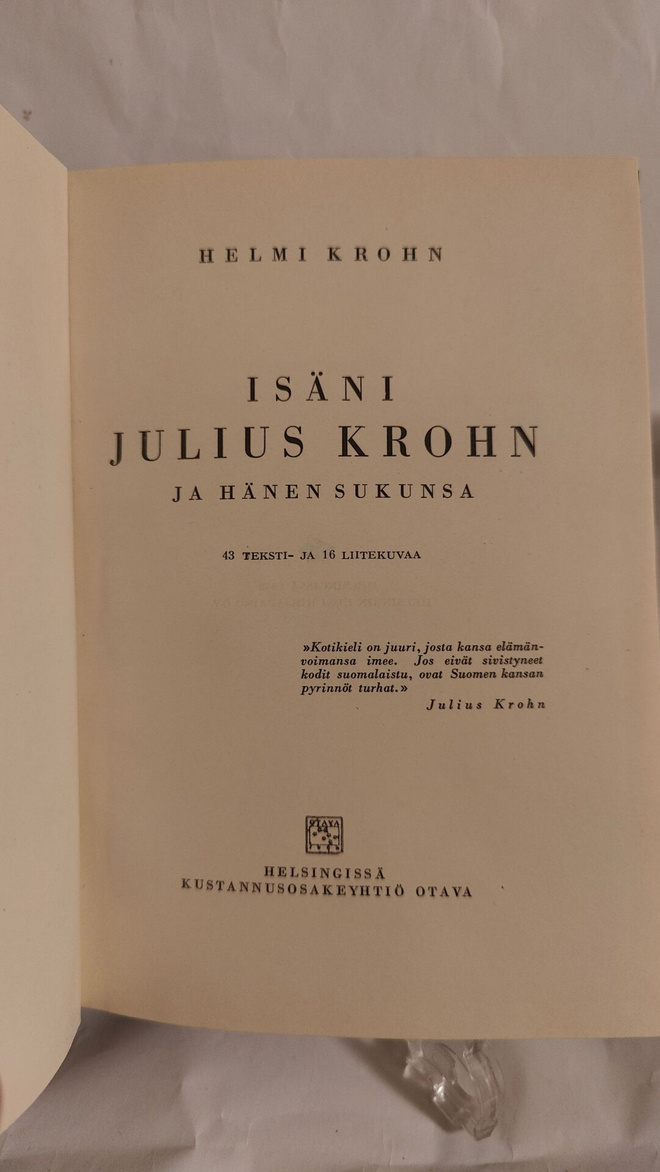 Isäni Julius Krohn ja Hänen Sukunsa