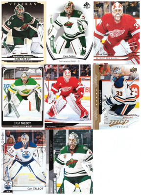 8 x Mv CAM TALBOT Red Wings, Wild, Oilers