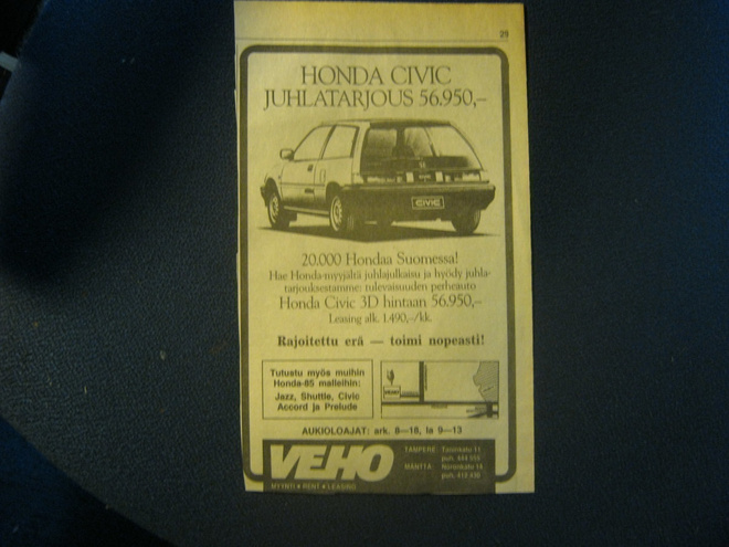 mainos Honda Civic