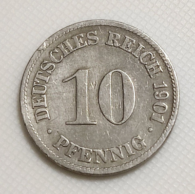 Saksa 10 Pfennig 1901D