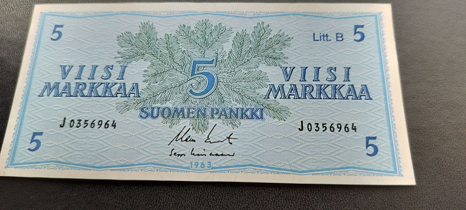 5mk 1963 Litt.B, KOI-Lin, J-sarjaa, KL 9