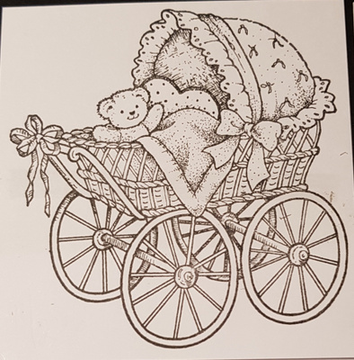 Serendipityn leimasin "BABY CARRIAGE/ vauvan vaunut "