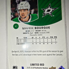 Mavrik Bourque 2025-26 SP Authentic Limited Red - pikkukuva 2