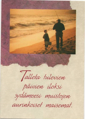 kortti ** Lapsi kalassa - eril. valokuva- ja taidekortteja