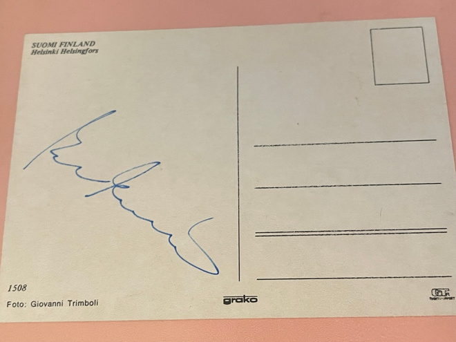 Mauno Koivisto nimikirjoitus kortissa