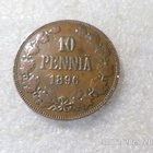 10  penniä  1896  kulkematon  siisti raha  . - pikkukuva 1