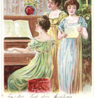 Vanha kortti, naiset laulaa ja soittaa, v. 1905 - pikkukuva 1