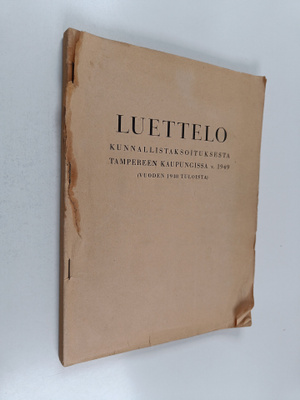 Luettelo kunnallistaksoituksesta Tampereen kaupungissa v....