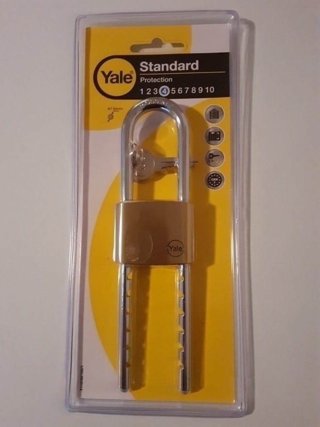 Riippulukko Yale (Assa Abloy) Y110/50 -lukko (piiitkä sanka)