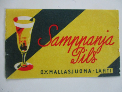 VANHA JUOMAETIKETTI - SAMPPANJA PILS LAHTI FINLAND (K10-S92)