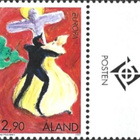 Ål 1997 Eurooppa-merkki 2,90 mk välilöpari logo ** LaPe 128 - pikkukuva 1
