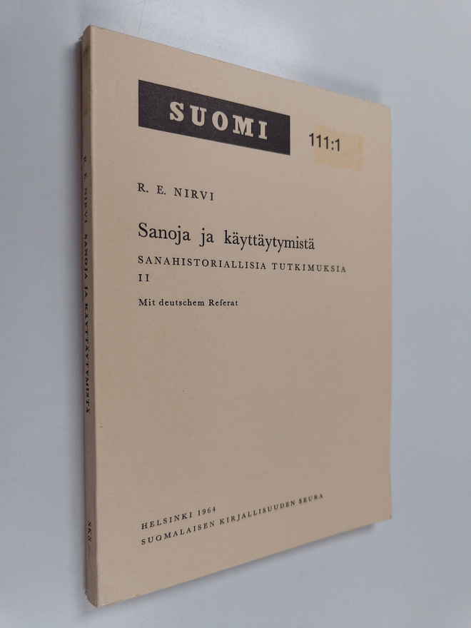 R. E. Nirvi : Sanoja ja käyttäytymistä : sanahistoriallis...