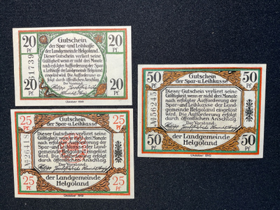 Jnsel Helgoland - Notgeld Schlesvig - Holstein 1919