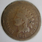 USA 1 cent 1881 - pikkukuva 1