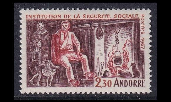 Andorra Fr 203 ** Sosiaaliturva (1967)