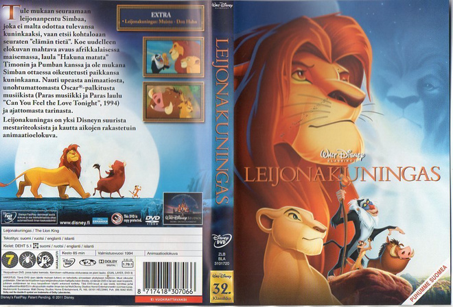 Leijonakuningas	(40 318)	k	-FI-	DVD	suomik.			1994