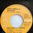 SINGLE- LEVY:SEIJA SIMOLA & PARADISE RCA VICTOR YFPA1-600 - pikkukuva 1
