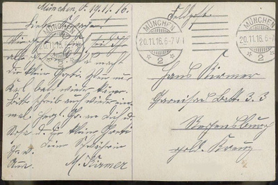 Saksa 1916 kenttäpostikortti