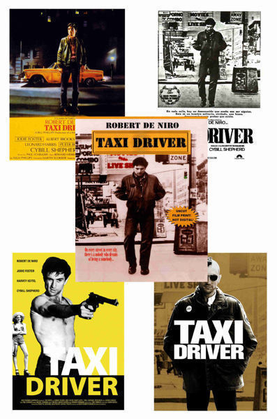 TAXI DRIVER -- leffa julistesetti A4 x 5 (mm. UPEA lahja!)