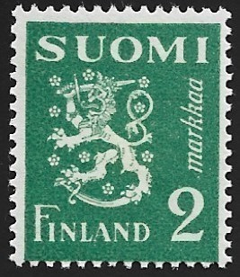 1945 M-30 Leijona 2 mk sinivihreä ** Lape 303 a SP Lm5