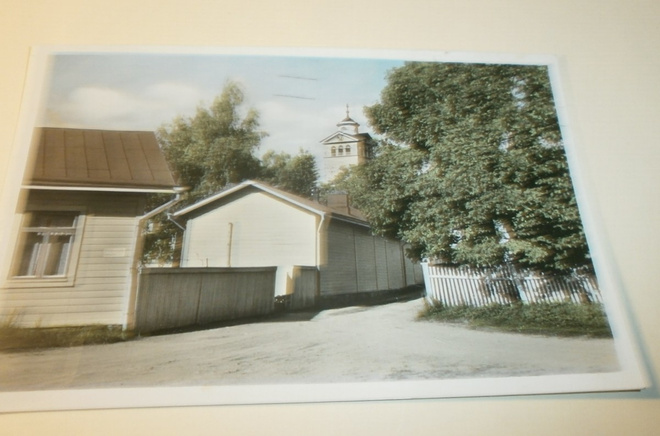Ekenäs, Borgmästaregatan, vanha värivalokuvapk, p. 1967
