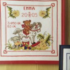 Ristipistomalli Kiva syntymätaulu vauvalle - pikkukuva 1