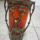 Vintage USSR Art Deco Style Desk Vase Deer Cast Iron Base an - pikkukuva 2