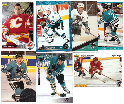 7 x SERGEI MAKAROV Flames, Sharks, CCCP