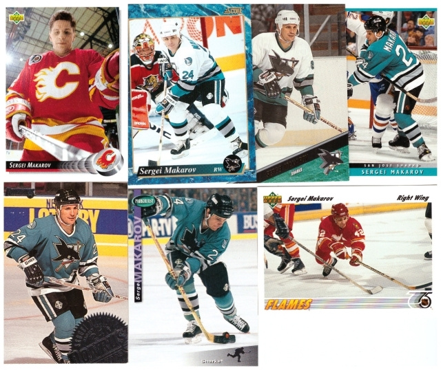 7 x SERGEI MAKAROV Flames, Sharks, CCCP