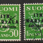 1941-43 50Pennin Itä-Karjala-lisäpainamamerkkejä 6erilaista - pikkukuva 2