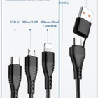 3 in 2 USB-monitoimijohto puhelimille ja tabeille #28346 - pikkukuva 4