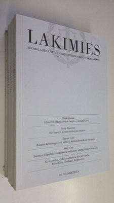 Lakimies vuosikerta 1999 (7 lehteä) : Suomalaisen lakimie...