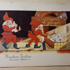 Tonttuleidit tuovat paketteja, kissa pankolla, p. 1937 - pikkukuva 1