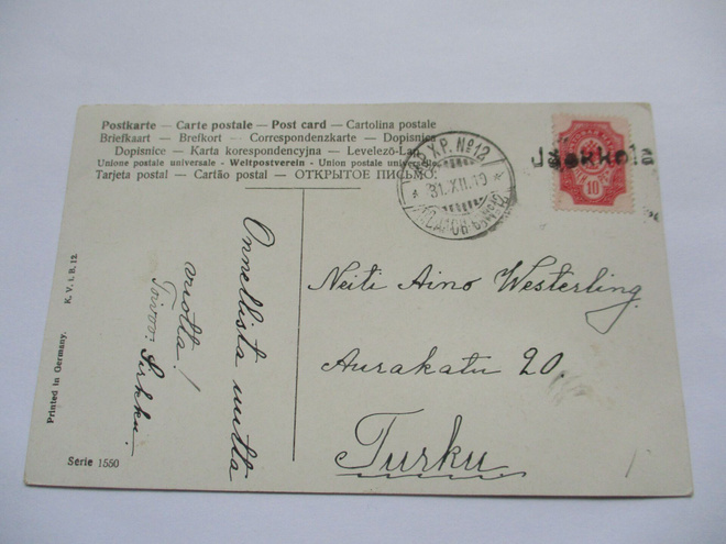 1910 Jaakkola (Nokia) rivil + KPXP12 kortilla