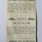 1965 Hellas JENKKI - KALEVI PULLI N:o 108 - KOO VEE - pikkukuva 2
