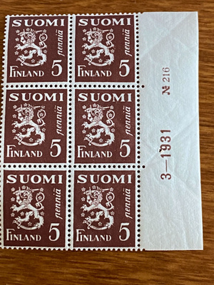 LEIJONA MALLI 1930 5 PENNIÄ NUMERO KUUSILO**