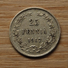 Hopeaa  25 Penniä 1907 Nikolai II - pikkukuva 1