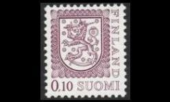 823IAy ** Leijonamalli 0,10 mk typ I, A-ham, y-pap (1978)