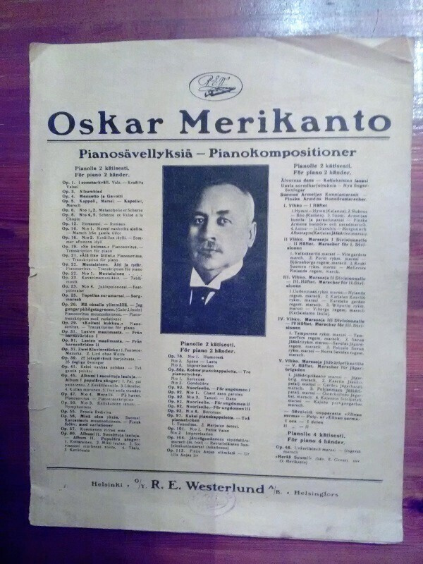 Oskar Merikanto Pianosävellyksiä nuotteja